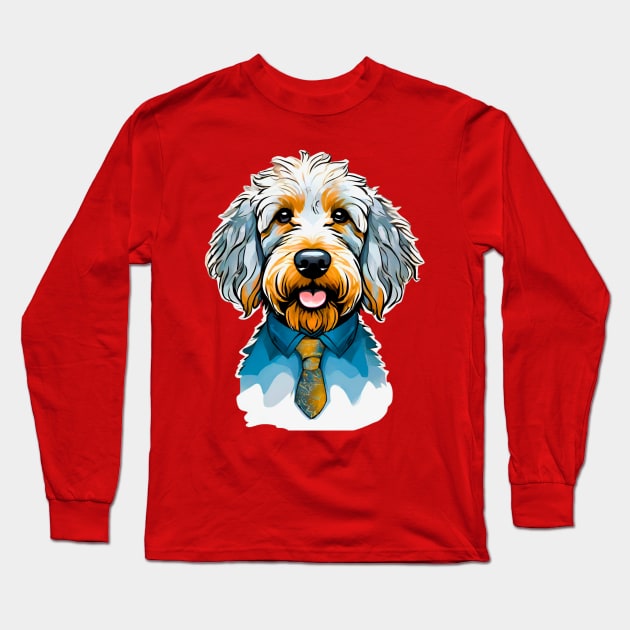 Goldendoodle for Dad in Tie and Shirt Long Sleeve T-Shirt by Doodle and Things